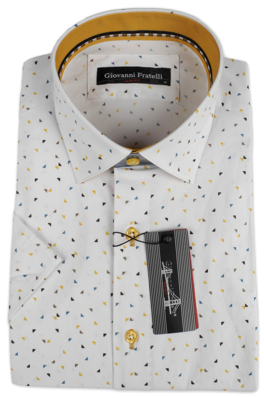 Фото товара Рубашка с коротким рукавом белая Giovanni Fratelli, артикул: 260766 Приталений крій