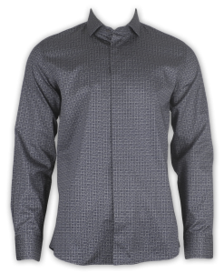 Фото Рубашка синяя в серый рисунок DAMAT артикул: 5245 Приталені