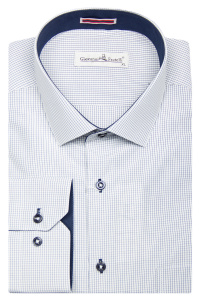 Фото товара Рубашка светло-серая мелкая клетка GIOVANNI FRATELLI, артикул: 0342-5 Класичні 