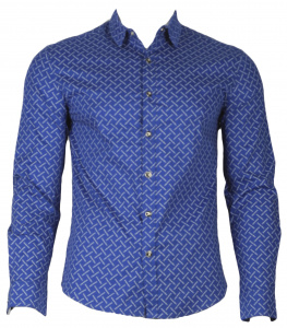 Фото Рубашка синяя Giovanni Fratelli артикул: 248210-4 Приталені