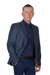 Фото товара Пиджак голубой в мелкую  коричневую клетку CARDOZO, артикул: 82724-3 Піджаки