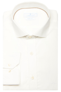 Фото товара Рубашка айвори однотонная CARDOZO, артикул: 35-1 Приталені