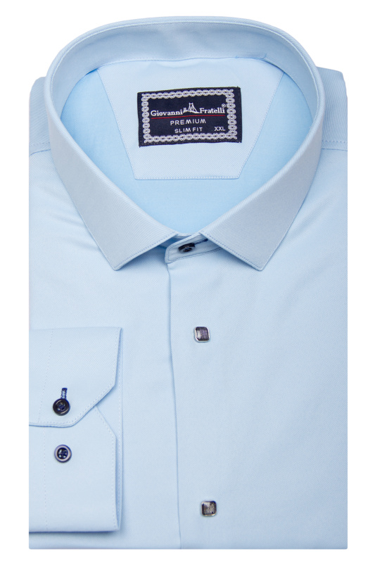 Фото товара Сорочка голуба на кнопках GIOVANNI FRATELLI, артикул: 3031-2 Приталені