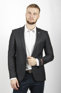 Фото Пиджак тёмно-серый тканевая точка OLIVER MANCINI артикул: 7939-3 Піджаки