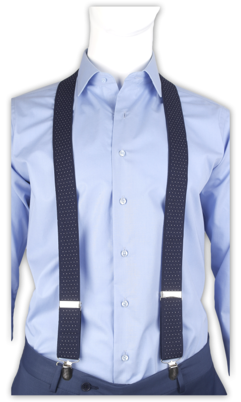 Фото товара Подтяжки тёмно-синие в белую точечку QUESSTE, артикул: 13068 Підтяжки