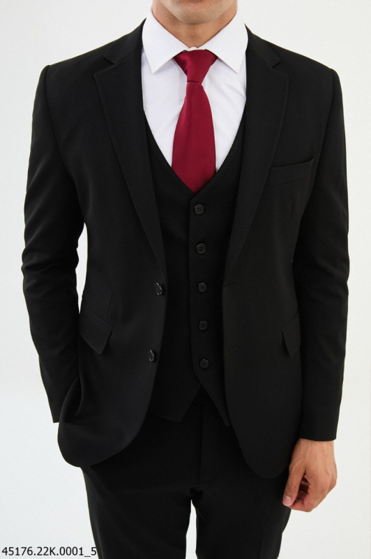 Фото товара Костюм трійка чорний однотонний MCR 45176-1, артикул: 45176-1 костюм 3 зріст ( 164-178 )