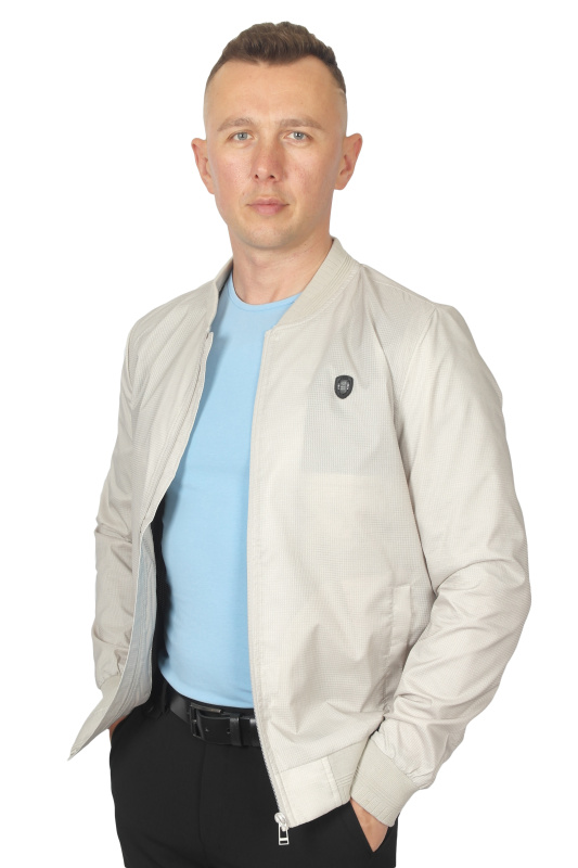 Фото товара Куртка бомбер світло-бежева тканинний візерунок MCR, артикул: 39472-10 Вітровки