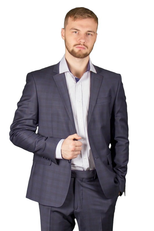 Фото товара Костюм темно-синий клетка FABIO DIIVAYO 90, артикул: 314-90 костюм 3 зріст ( 164-178 )