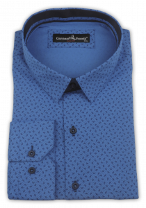 Фото Рубашка ярко-синяя Giovanni Fratelli артикул: 2475 Приталені