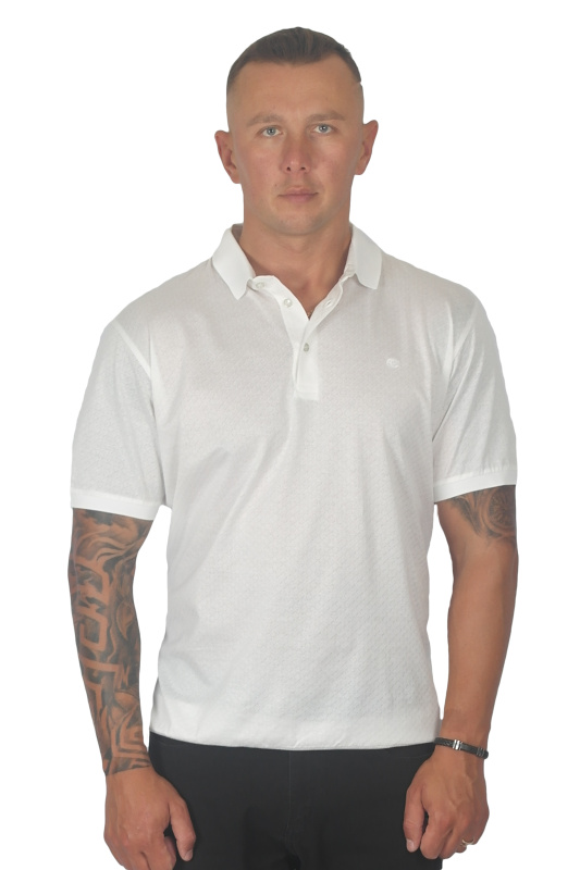 Фото товара Футболка-поло белая на пуговицах  ENRICO CERINI, артикул: 191825-10 Футболки та поло