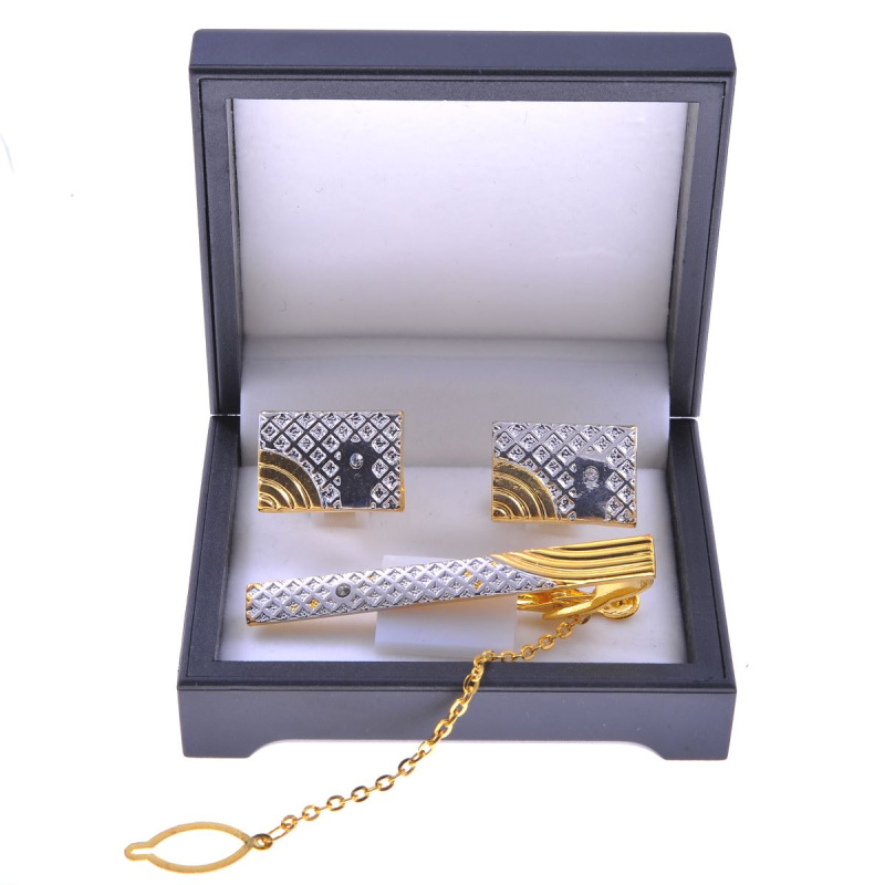 Фото товара Набор запонки и зажим, артикул: 61125 Запонки та зажими