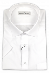 Фото Рубашка c коротким рукавом белая Giovanni Fratelli артикул: 0300-100 Класичний крій