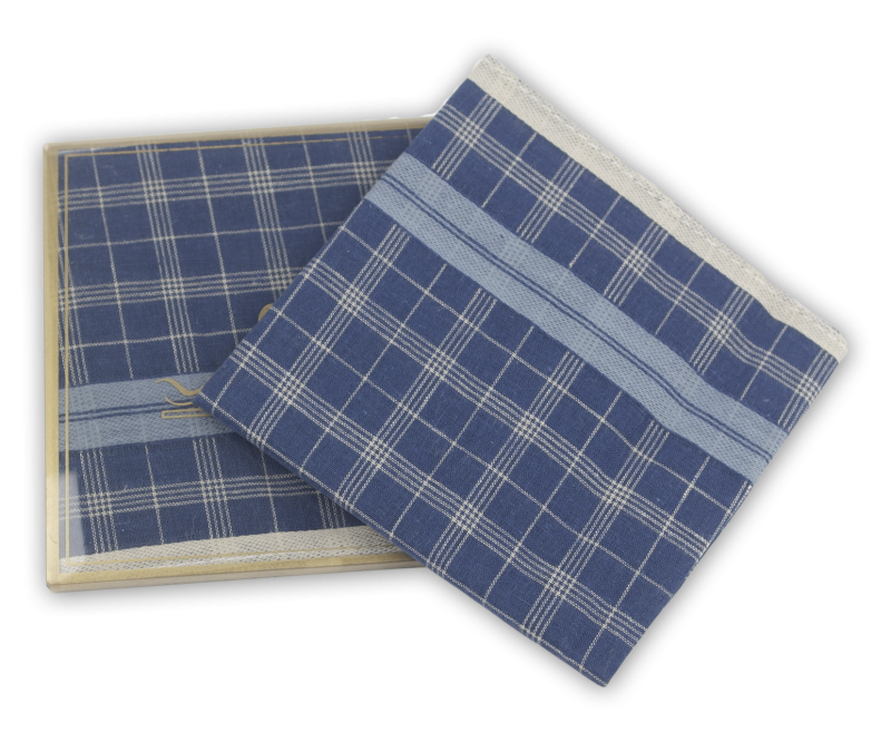 Фото товара Платок носовой тёмно-синий в клетку YOUNGCLUB, артикул: 16003 Хустинки