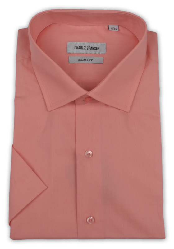 Фото товара Рубашка с коротким рукавом коралова Charlz Spanser, артикул: 26295 Приталений крій