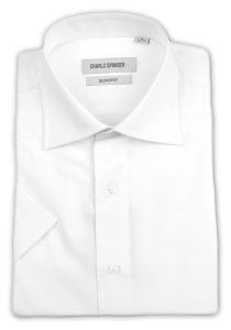 Фото товара Рубашка с коротким рукавом белая Charlz Spanser, артикул: 269331 Приталений крій Фото товара Рубашка с коротким рукавом белая Charlz Spanser, артикул: 269331 Приталений крій