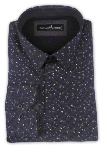 Фото Рубашка темно-синяя Giovanni Fratelli артикул: 4011-1 Приталені