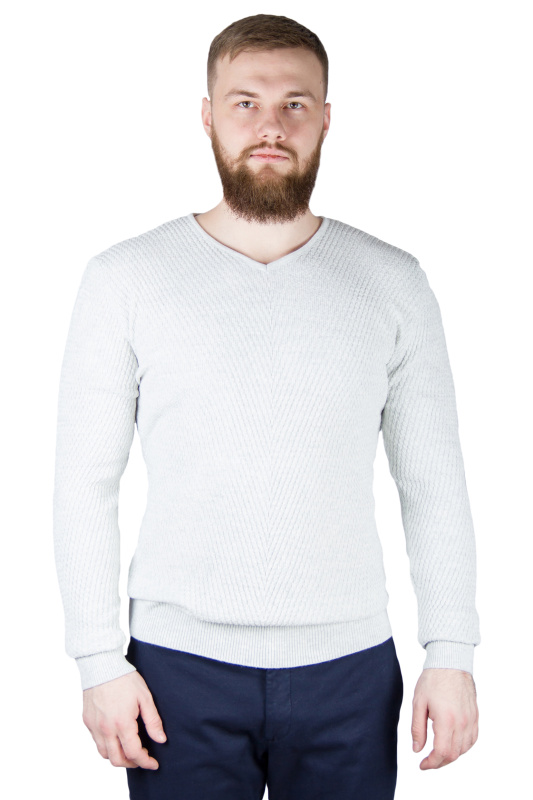 Фото товара Свитер светло-серый косичка SIGNORE, артикул: 29201-1 Светри , Кофти поло