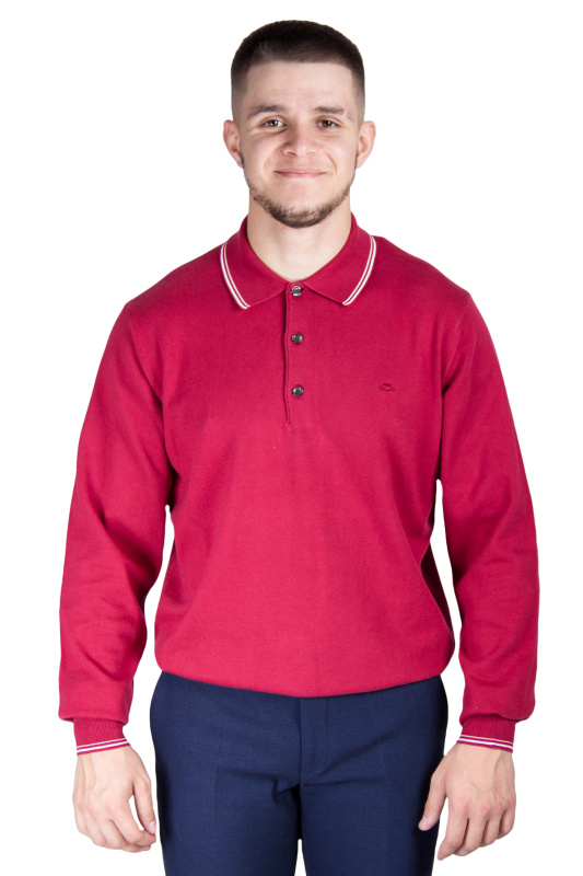 Фото товара Свитер бордовый с воротником IL. GRANCHIO, артикул: 69313-3 Светри , Кофти поло