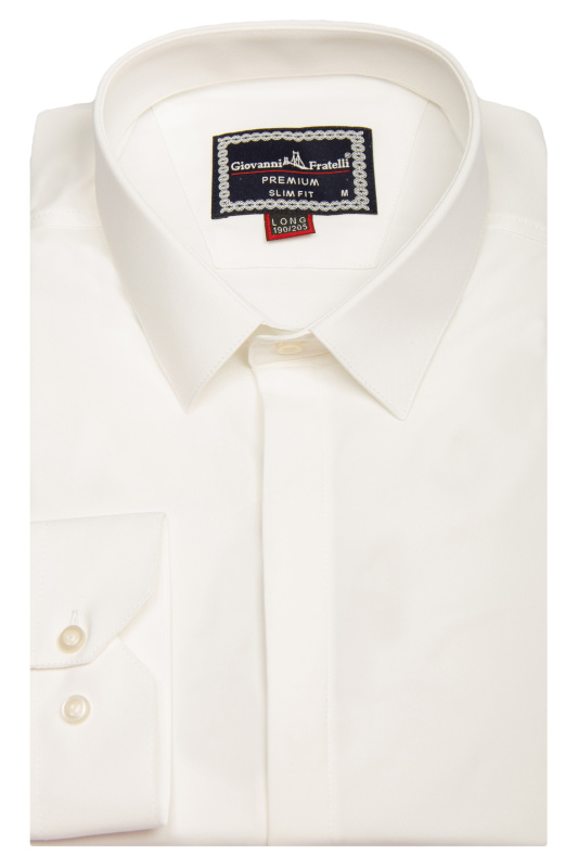 Фото товара Сорочка айворі прихована планка GIOVANNI FRATELLI, артикул: 3036 Приталені