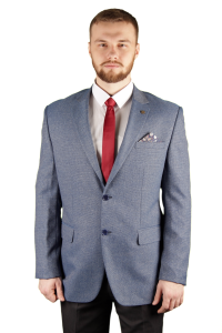 Фото Пиджак голубой текстурная ткань ZOLOZZO артикул: 219 Піджаки