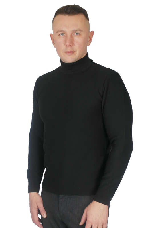 Фото товара Светр гольф чорний текстурний MCR, артикул: 11335-4 Светри , Кофти поло