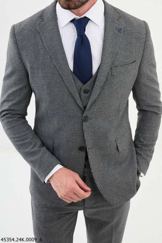 Фото товара Костюм сірий в дрібну клітинку MCR 45354, артикул: 45354 костюм 3 зріст ( 164-178 )