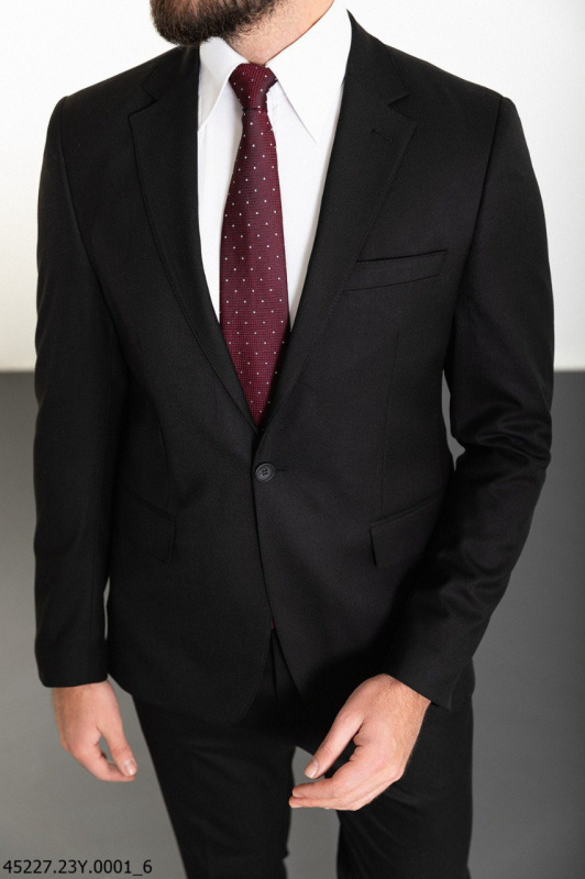 Фото товара Костюм двійка чорний однотонний MCR 45227-2, артикул: 45227-2 костюм 3 зріст ( 164-178 )