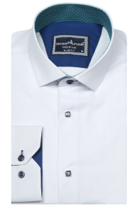 Фото Рубашка белая на кнопках  GIOVANNI FRATELLI артикул: 3020-1 Приталені