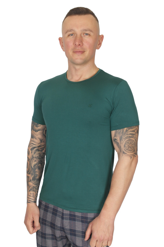 Фото товара Футболка зелена однотонна MCR, артикул: 36361-56988 Футболки та поло