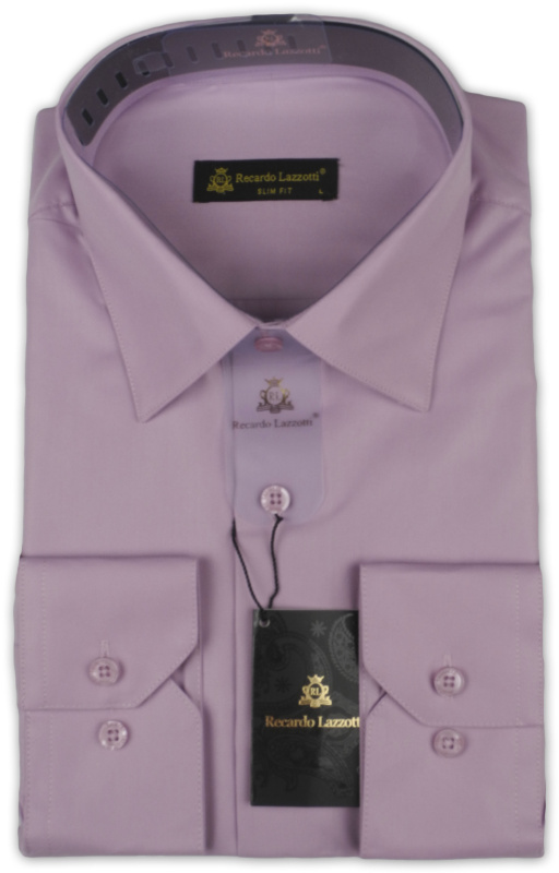 Фото товара Рубашка светло-сиреневая Recardo Lazzotti, артикул: 243225-1 Приталені