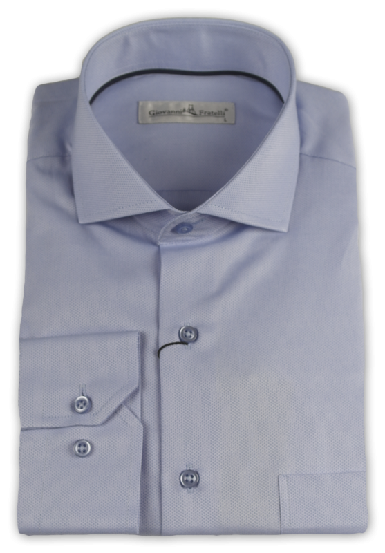 Фото товара Рубашка голубая текстурный узор Giovanni Fratelli, артикул: 0634 Класичні 