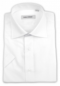 Фото Рубашка с коротким рукавом белая Charlz Shanser артикул: 26098 Класичний крій
