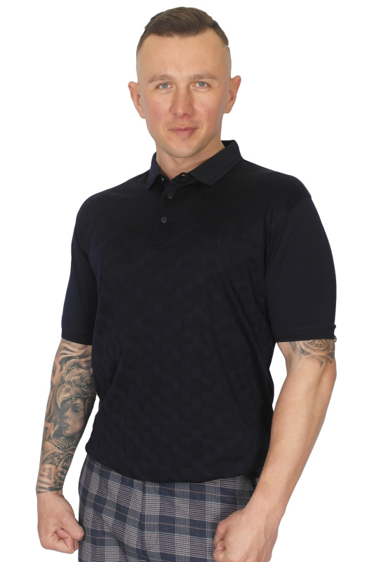 Фото товара Футболка-поло темно-синя текстурна WHITE HOUSE, артикул: 211645-22 Футболки та поло