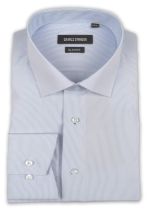 Фото товара Рубашка голубая Charlz Spanser, артикул: 8892 Приталені