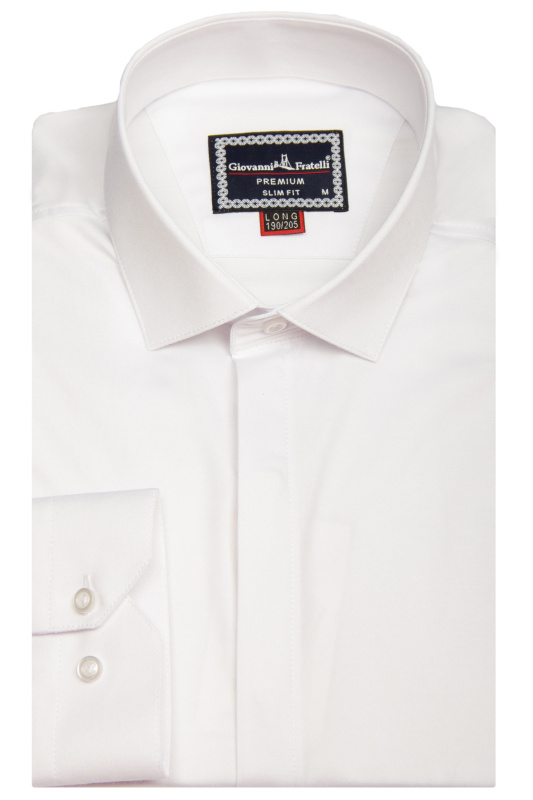 Фото товара Сорочка біла прихована планка GIOVANNI FRATELLI, артикул: 7046-1 Приталені