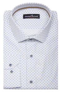 Фото Рубашка белая в рисунок GIOVANNI FRATELLI артикул: 2003-7 Приталені