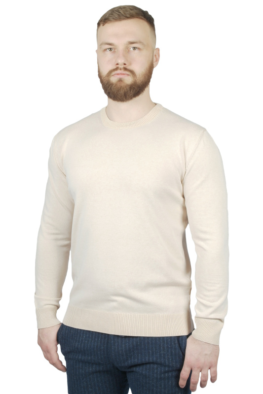 Фото товара Светр світло-бежевий однотонний MCR, артикул: 11355-2 Светри , Кофти поло