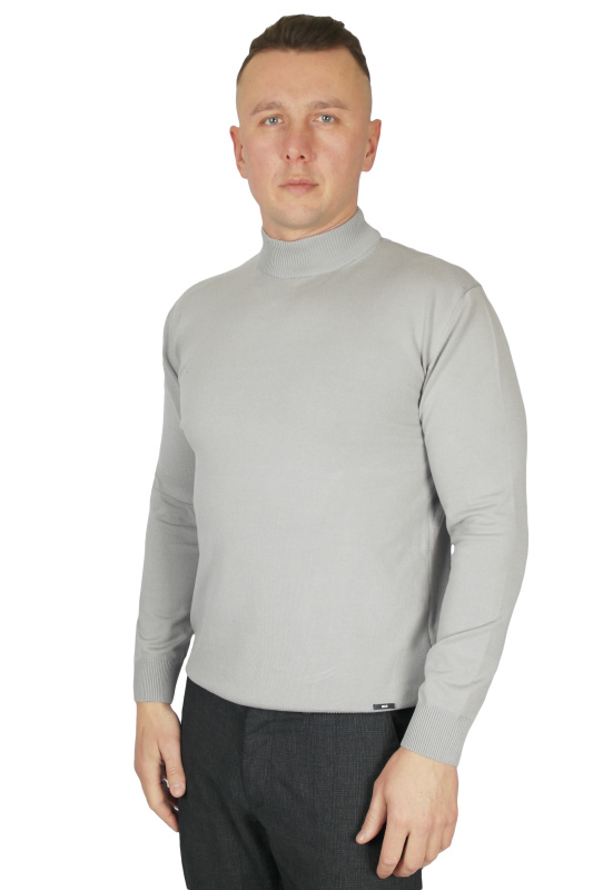 Фото товара Светр гольф світло-сірий однотонний MCR, артикул: 11357 Светри , Кофти поло