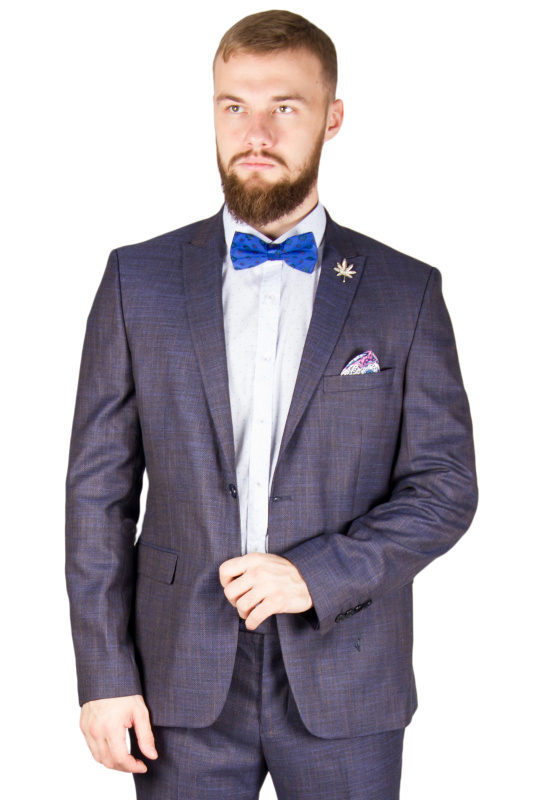 Фото товара Костюм коричневый с серым текстурная ткань OLIVER MANCINI, артикул: 413-12 костюм 3 зріст ( 164-178 )