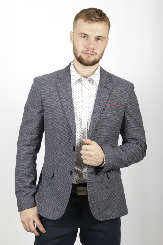 Фото товара Пиджак серый мелкая синяя клетка SORBINO, артикул: 1828 Піджаки