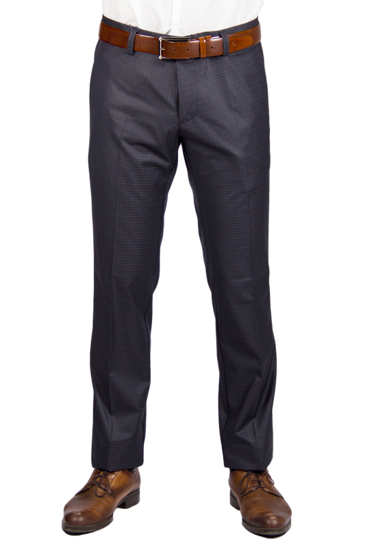 Фото товара Брюки тёмно-синие в клетку  OLIVER MANCINI, артикул: 340761 Брюки