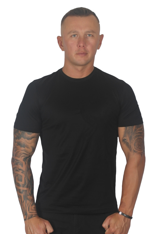 Фото товара Футболка чёрная с тканевым рисунком  ENRICO CERINI, артикул: 201651-3 Футболки та поло