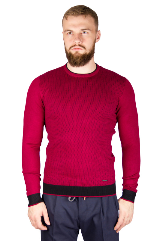 Фото товара Свитер бордовый в точечку SORBINO, артикул: 7780 Светри , Кофти поло