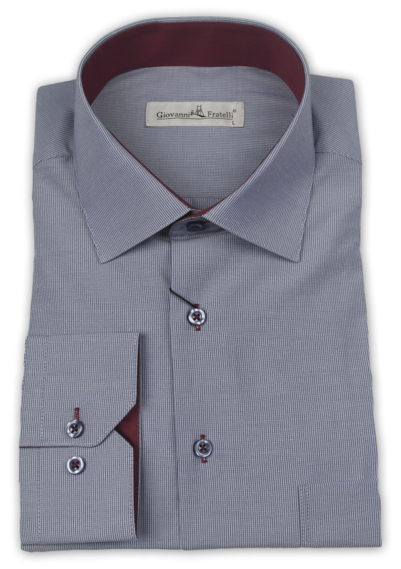 Фото товара Рубашка синяя в мелкую полоску Giovanni Fratelli, артикул: 0343-02 Класичні 