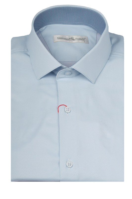 Фото товара Сорочка з коротким рукавом голуба Giovanni Fratelli, артикул: 8043-60 Класичний крій