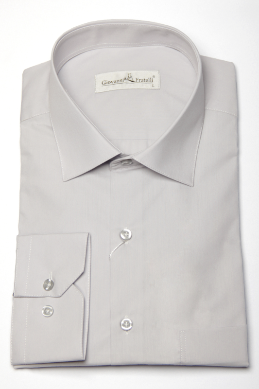 Фото товара Рубашка серая классическая однотонная Giovanni Fratelli, артикул: 0300-44 Класичні 