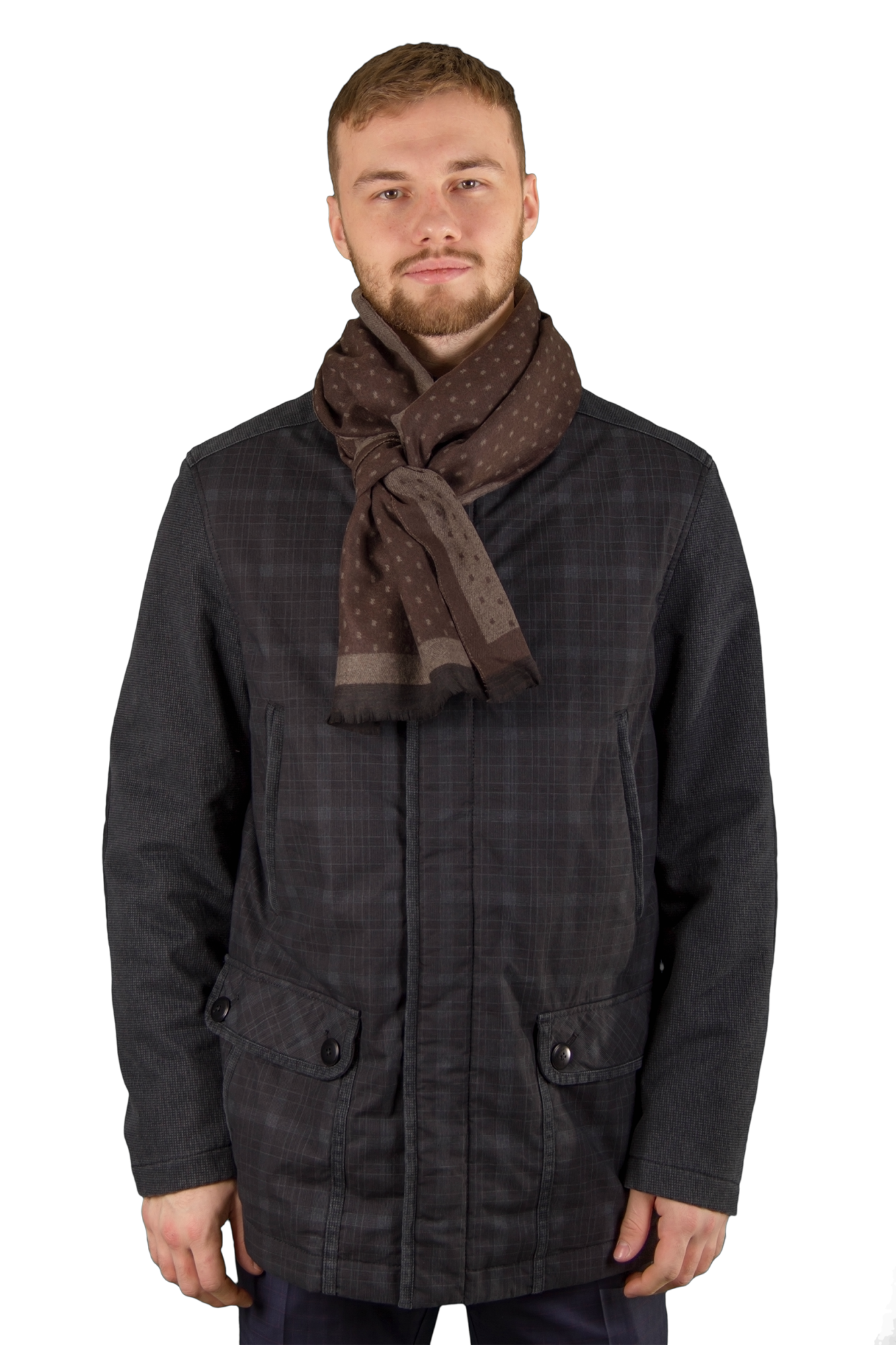 Шарф коричневый в точечку FABIO DIVAYO