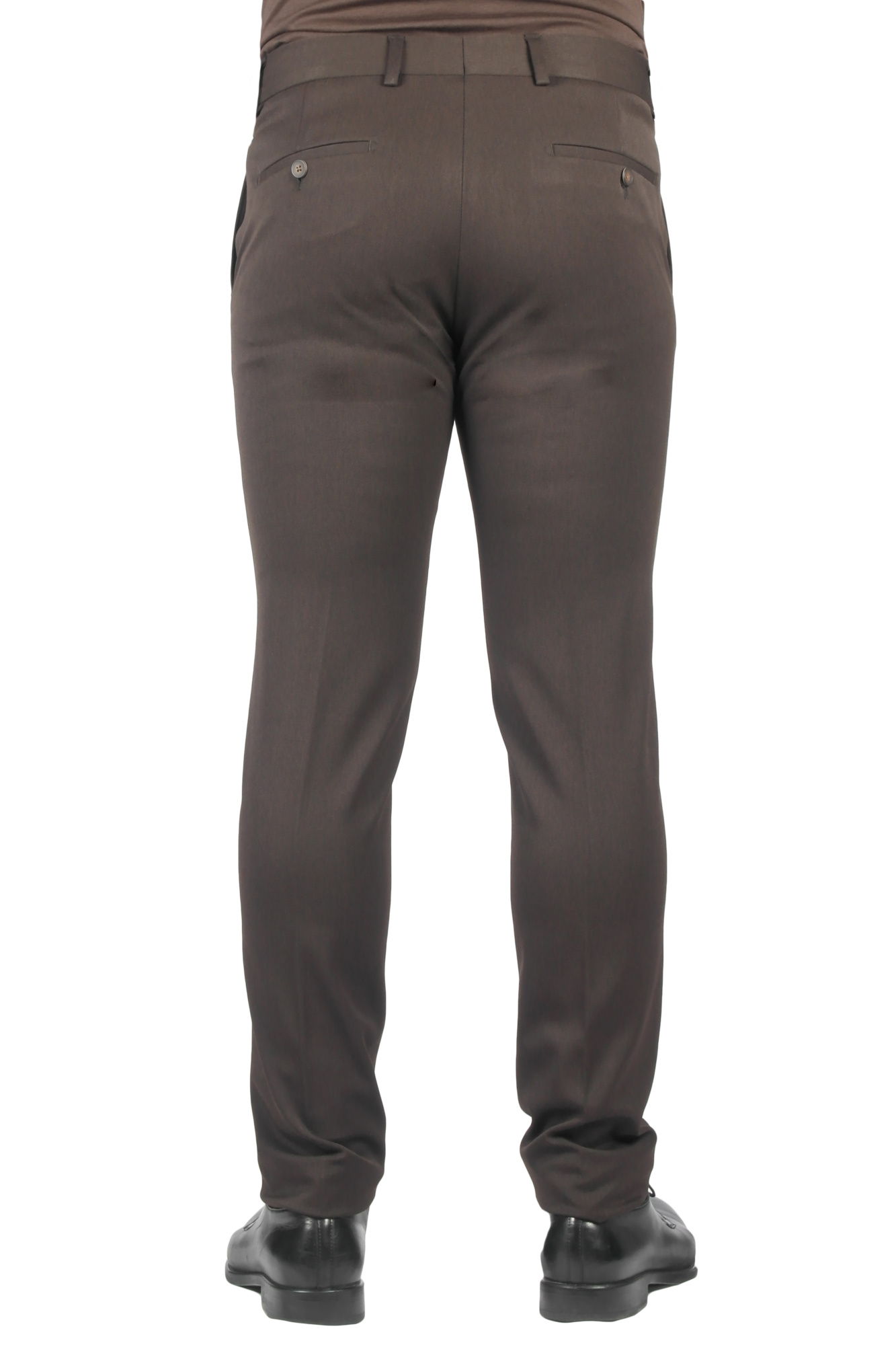 Брюки коричневі  однотонні стрейчеві MCR