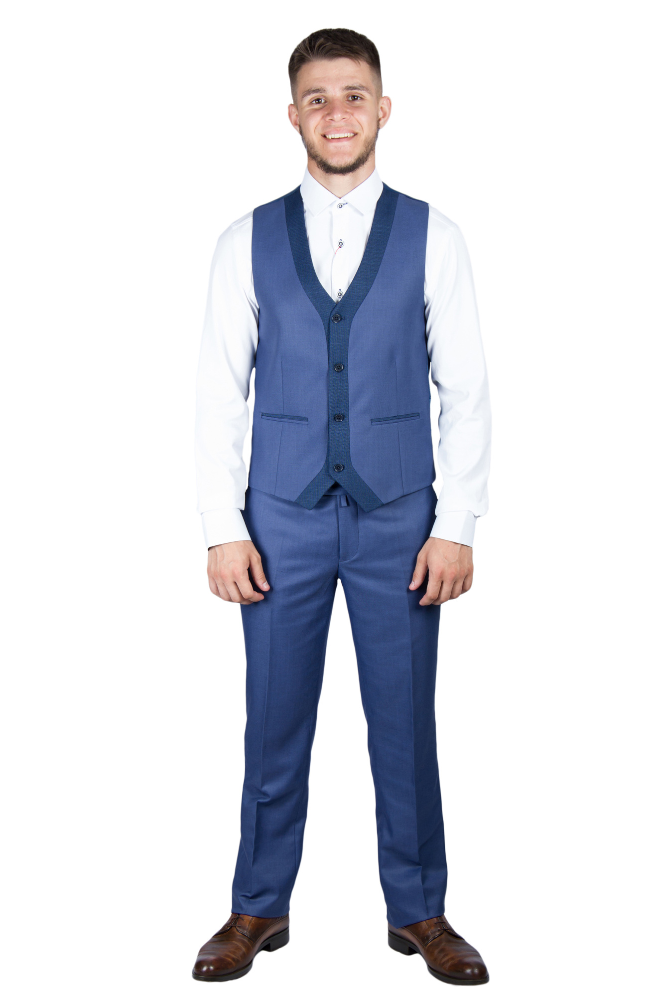 Костюм синий с жилетом тройка  CARDOZO