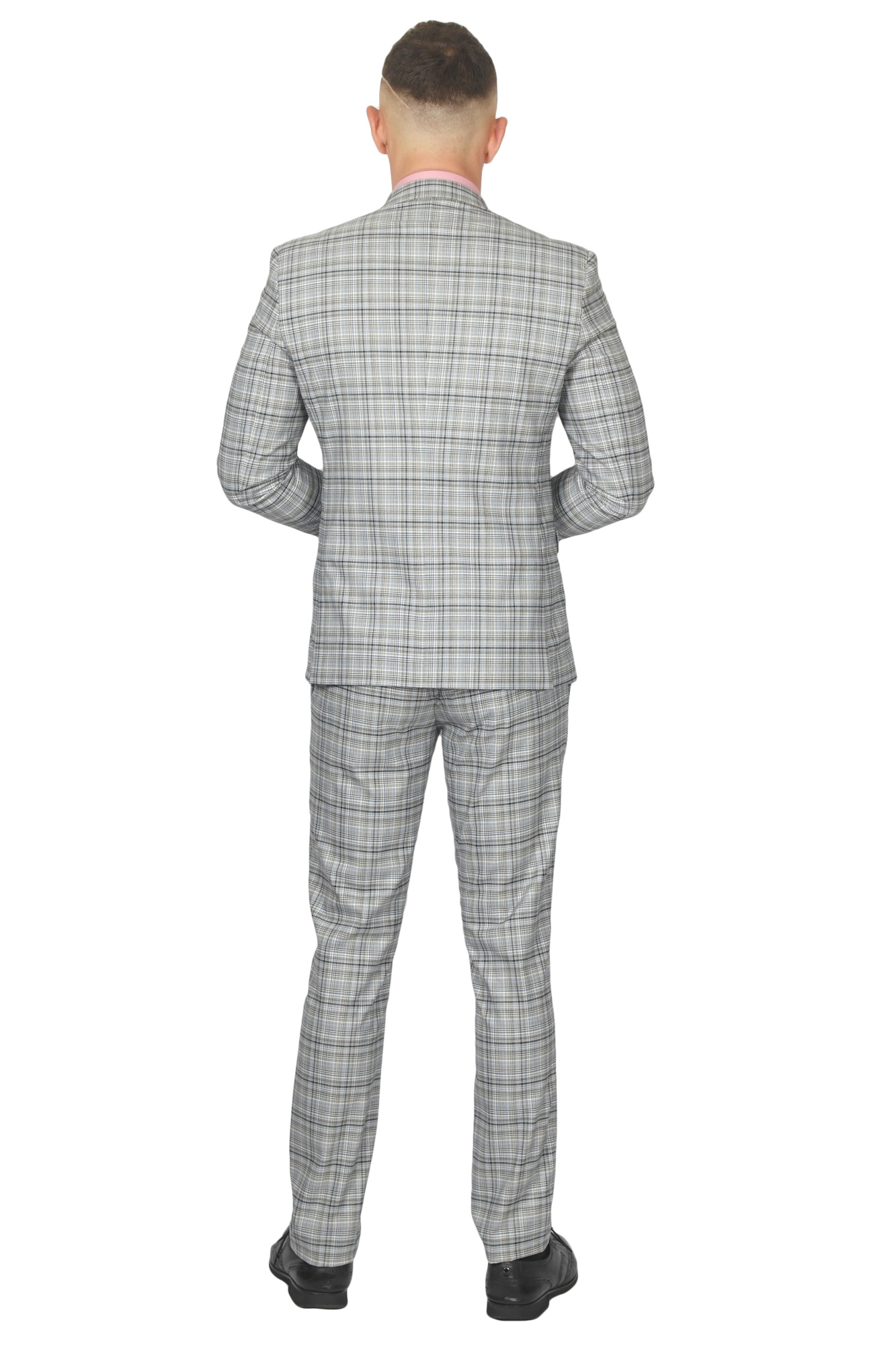 Костюм чоловічий світло-сірий в синю клітинку MAIKLEN